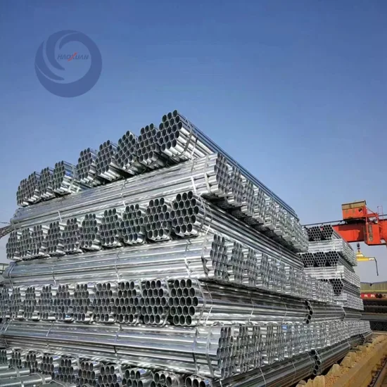 Tubo redondo de ferro galvanizado por imersão a quente/tubos de aço ERW galvanizado/tubos tubulares de aço carbono para construção de estufa popular tubo de aço galvanizado